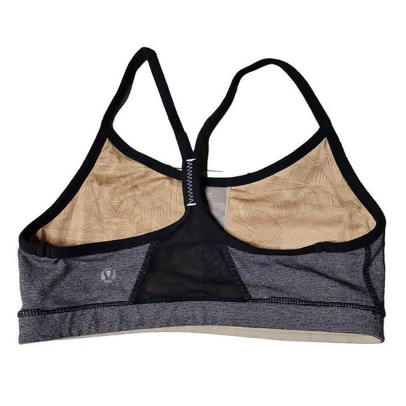 Lululemon black white stripe flow y sports bra - Picture 3 of 3